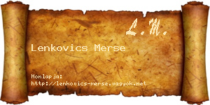Lenkovics Merse névjegykártya